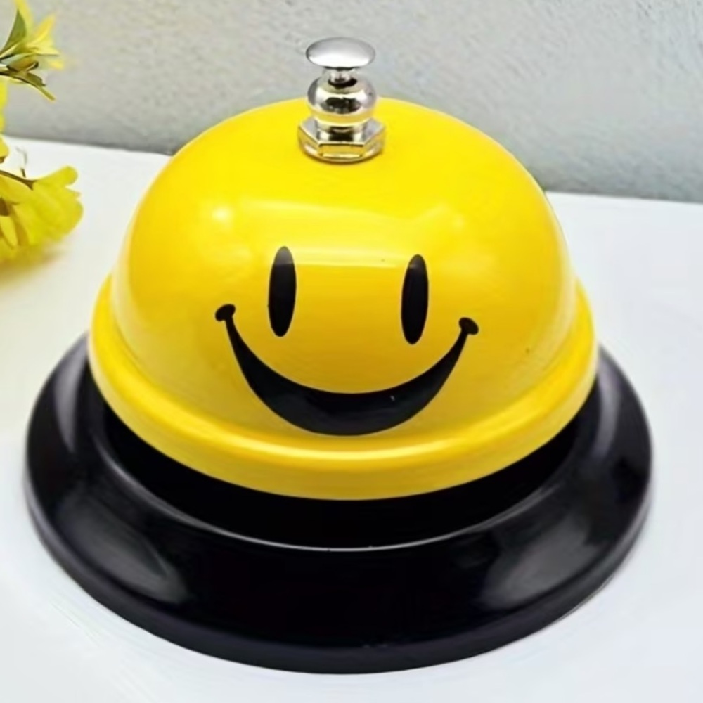 NIB Yellow Smiley Face Teachers Bell